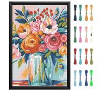 FREEBLOSS Kit de Broderie au Point de Croix 11CT pour Adultes Débutants avec Instructions Motif Vase à Fleurs Kit de Broderie au Point de Croix Décoration Murale Sans Cadre 14x20 pouces/35x50cm
