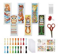 FREEBLOSS Kit de Marque Page au Point de Croix 11CT Motif Imprimé à Réaliser Soi Même (Instructions Incluses). Livres Sur les Animaux 6 x 20cm/8" x 2.4"