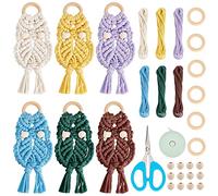 FREEBLOSS Kit Macramé Hibou Décoration Murale Suspendue Hibou DIY Artisanat Faire Tapisserie Murale en Macramé avec Instructions pour Débutant Cadeau