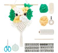 FREEBLOSS Kit Macramé Hibou Décoration Murale Suspendue Hibou DIY Artisanat Faire Tapisserie Murale en Macramé avec Instructions pour Débutant Multicolore