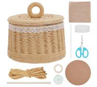 FREEBLOSS Kit Panier Tissé Kit Panier Tissé en Carton Rond Kit Panier Tressé Diy Kit de Panier Tissé en Cordon Macramé pour Débutants Kits de Vannerie pour Adultes