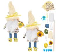 FREEBLOSS Lot de 2 kits de fabrication de nains en peluche à faire soi-même - Kit de fabrication de poupées jaunes - Kit de fabrication de poupées en peluche pour débutants - Décorations de citron
