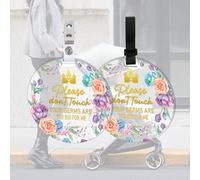 FREEBLOSS Lot de 2 panneaux « Don't Touch Baby » pour poussette, panneau « No Touch Baby » - Panneau de sécurité pour voiture - Inscription « Please Don't Touch Baby »