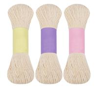 FREEBLOSS Lot de 3 Fils à Broder Sashiko en Coton Blanc 10/12/14 brins, pour Broderie et Matelassage Japonais, kit de Couture Sashiko, 100 M par Rouleau