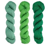 FREEBLOSS Lot de 3 fils à broder Sashiko japonais en pur coton - 3 couleurs x 200 m - Couleurs basiques - Pour matelassage et broderie (thème vert)