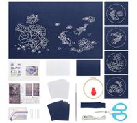 FREEBLOSS Lot de 5 kits de broderie Sashiko pour adultes - Kit de couture à la main