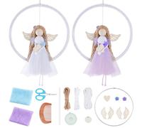 FREEBLOSS Macramé Ange Kit Ange Macramé Ange Macramé Débutant à Poils Longs Ange Macramé avec Instructions Vidéo Kit de macramé pour adultes Ange Poupée Pendentif Décoration d'ange bohème