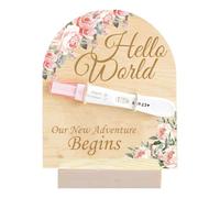 FREEBLOSS Panneau D'Annonce de Grossesse en Bois Annonce de Grossesse pour Papa Idées de Révélation de Bébé pour Mari Salut Papa Test de Grossesse Souvenir Panneau en Bois pour Nouveau Papa Roses