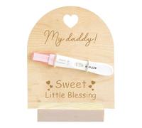 FREEBLOSS Panneau D'Annonce de Grossesse en Bois Annonce de Grossesse pour Papa Idées de Révélation de Bébé pour Mari Salut Papa Test de Grossesse Souvenir Panneau en Bois pour Nouveau Papa Mon Papa
