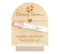 FREEBLOSS Panneau D'Annonce de Grossesse en Bois Annonce de Grossesse pour Papa Idées de Révélation de Bébé pour Mari Salut Papa Test de Grossesse Souvenir Panneau en Bois pour Nouveau Papa Notre