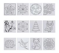 FREEBLOSS Pochoir Sashiko 14x14cm Motifs de Broderie D'Arbre de Noël Pochoirs pour Dessin Modèle Sashiko pour Matelassage à la Main et Broderie Pochoirs Sashiko Acrylique