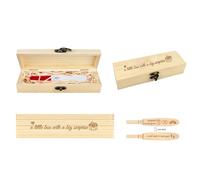 FREEBLOSS Pregnancy Test Keepsake Box, Gift Box Pattern Surprise Pregnancy Announcement Gifts for Husband, Latch Designed Wood Baby Memory Souvenir Collection Box