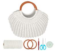 FREEBLOSS Sac à main en crochet Boho Kit de fabrication avec cordon en macramé Tutoriels vidéo pour débutants