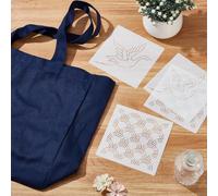 FREEBLOSS Sashiko Kit de broderie pour sac fourre-tout avec modèles en PET pour projets d'artisanat Sac de broderie pour débutants 34 x 31 x 12 cm