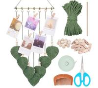 FREEBLOSS Set Macramé Feuille Kit Feuille Macramé Kit de Suspension Murale Macramé Feuille mur de Photos de Feuilles de Macarame Kits de Macramé pour Débutants Tapisserie de Feuilles de Macramé