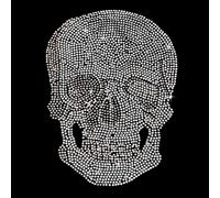 FREEBLOSS Transfert Thermocollant en Strass Motif Tête de Mort pour Vêtements T Shirts Mariage