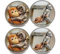 FREECOZYER Lot de 2 pièces de monnaie de soutien émotionnel, pièce de poche pour défi du singe punch, jeton de collection double face, cadeau inspirant pour la santé mentale, encouragement, anxiété