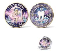 FREECOZYER Pièce de monnaie de défi de fée des dents pour enfants, cadeau de première dent perdue avec fée magique, jeton mémoire 3D double face, souvenir de collection pour garçons et filles, C 5