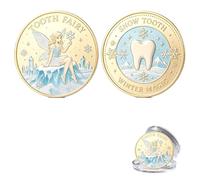 FREECOZYER Pièce de monnaie de défi de fée des dents pour enfants, cadeau de première dent perdue avec fée magique, jeton mémoire 3D double face, souvenir de collection pour garçons et filles, B 5
