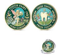 FREECOZYER Pièce de monnaie de défi de fée des dents pour enfants, cadeau de première dent perdue avec fée magique, jeton mémoire 3D double face, souvenir de collection pour garçons et filles, A 5