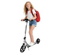 FREEDARE Trottinette Enfant et Adultes Trottinette Adult Ajustable en Hauteur Trottinettes de Ville jusqu'à 100kg avec Double Suspension, Blanc