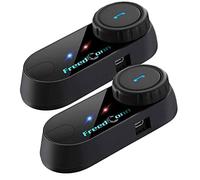 FreedConn 2X TCOM VB Intercom Moto Duo pour 2 Casques, Partage de Musique, Kit Bluetooth Casque Moto 1-3 Motards, Radio FM, Son Plus Puissant et Clair, Communication Systèmes pour Motocyclette