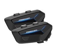 FreedConn FX Plus Interphone en maille pour moto 16 personnes 1 miles 1600 mètres Appareil de communication pour moto Parler tout en écoutant de la musique Appairage One Touch IP67 Étanche Appairage