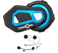 FreedConn T-Max Pro Intercom Moto Casque Bluetooth 5.0 avec Partage De Musique, Radio FM, 6 Motards Communication Systèmes de Réduction du Bruit et Kit Main Libre Moto avec Portée 1200M