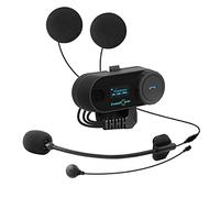 FreedConn TCOM SC Intercom Moto Bluetooth,Communication Système de 800M Entre 2-3 Motards,Bluetooth Moto Casque d'écoute,avec Affichage LCD/Stéréo Hi-FI/Partage de Musique,1 Unité