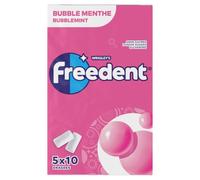 FREEDENT - Chewing-Gum Sans Sucre - Goût Bubble Menthe - 5 Paquets de 10 Dragées - 70g