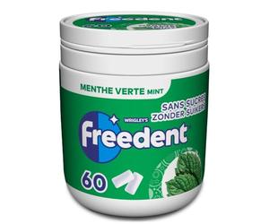 FREEDENT - Chewing Gum Sans Sucre - Goût Menthe Verte - Boîte de 60 Dragées - Grand Format 60 Dragées