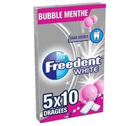 FREEDENT - Chewing-Gum Sans Sucres Bubble Menthe 5X10 - 70G - Lot De 4 - Vendu Par Lot
