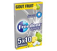 FREEDENT - Dragées Blancs Arôme Fruit 70g - Confiseries de Poche et Chewing-gums Doux et Rafraîchissants pour une Haleine Fraîche. - Le Lot De 3