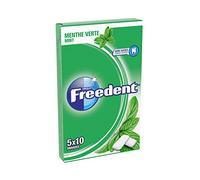 FREEDENT - Menthe verte - 5 Paquets de 10 dragées de Chewing-Gum sans sucres (Lot de 10)