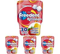 FREEDENT REFRESHERS - Chewing-gum Goût Fraise Citron - Boîte De 30 Dragées - 67g (Lot de 4)