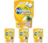 FREEDENT Refreshers Chewing-gum Mangue Ananas - Boîte de 30 amandes sucrées - 67 g (Lot de 4)