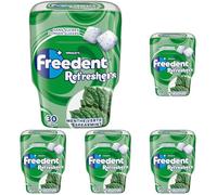 FREEDENT REFRESHERS - Chewing-gum Menthe Verte, Boîte de 30 Dragées, Sans Sucres (Lot de 5)