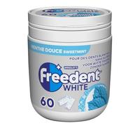 FREEDENT WHITE - Chewing-gum Menthe Douce sans sucres - Boîte de 60 dragées- 84g