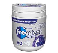 FREEDENT WHITE - Chewing-Gum Menthe Forte - Sans Sucres - Boîte de 60 dragées - 84g
