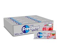FREEDENT WHITE - Chewing Gum Sans Sucre - Goût Fraise - 30 Paquets de 10 Dragées - Grand Format 300 Dragées - 420g
