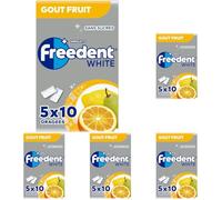 FREEDENT WHITE - Chewing Gum Sans Sucre - Goût Fruit - 25 Paquets de 10 Dragées - 70g