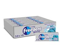 FREEDENT WHITE - Chewing-Gum Menthe Douce - Sans Sucres - Grand format - 30 x 10 dragées - 420g