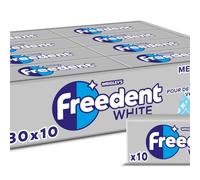 FREEDENT WHITE - Chewing-Gum Menthe Douce - Sans Sucres - Grand format - 30 x 10 dragées - 420g