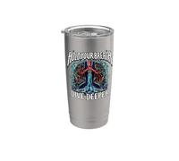 Freediver Scuba Hold Your Breath Dive Deeper Gobelet isotherme en acier inoxydable double paroi