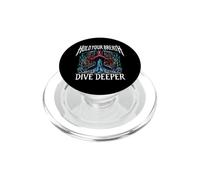 Freediver Scuba Hold Your Breath Dive Deeper PopSockets PopGrip pour MagSafe