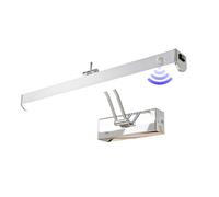 FREEDL Lampe LED pour miroir de salle de bain avec détecteur de mouvement, lampe de miroir avec interrupteur, lampe de bain moderne à angle réglable, en acier inoxydable, étanche, 6000 K, 42 cm 8 W