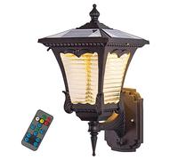 FREEDL Lampe Solaire Extérieur Jardin, 8W LED Applique Murale Extérieure Solaire 3 Températures de Couleur Lampe Solaire avec Télécommande pour Cour, IP65 Lumière Solaire Jardin Auto On/Off Solaire