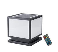 FREEDL LED Lampe Pilier Portail Solaire Extérieur Lampadaire Exterieur Solaire Jardin Carré Noir Lampe Solaire pour Pilier de Portail en Plastique ABS Éclairage pour Jardin Cour Terrasse et Patio 25cm