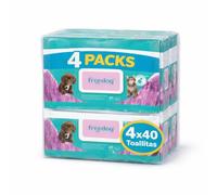Freedog Lot de 40 lingettes humides pour chiens et chats Essence chlorhexidine - Lingettes humides - Nettoyant pattes de chien - Éliminateur d'odeurs (lavande et vanille)