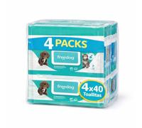 Freedog Lot de 40 lingettes humides pour chiens et chats Essence chlorhexidine - Lingettes humides - Nettoyant pattes de chien - Éliminateur d'odeurs (chlorhexidine)